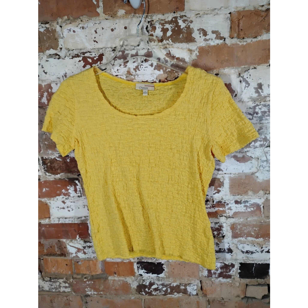 Vintage 90s Y2K Choice‎ Yellow Stretch Shirt